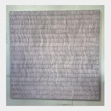 Large oil  painting on  square canvas 140cm x140cm background pale pink with diagonal marls in dark grey