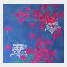 bright flowers narrens  painting mixed media canvas