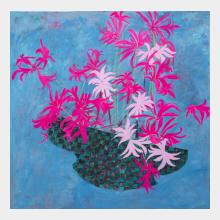 painting of  bright flowers from the garden 