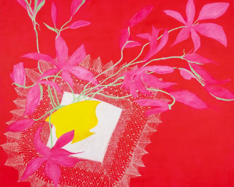BrighLarget 140 cm x 140 cm flowers narrens  painting mixed media canvas