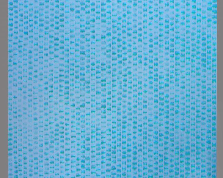 oil painting on canvas blue with blue and green repeated marks