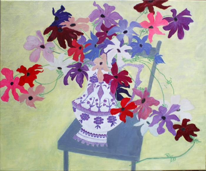 yellow painting bright anenomes in jug 
